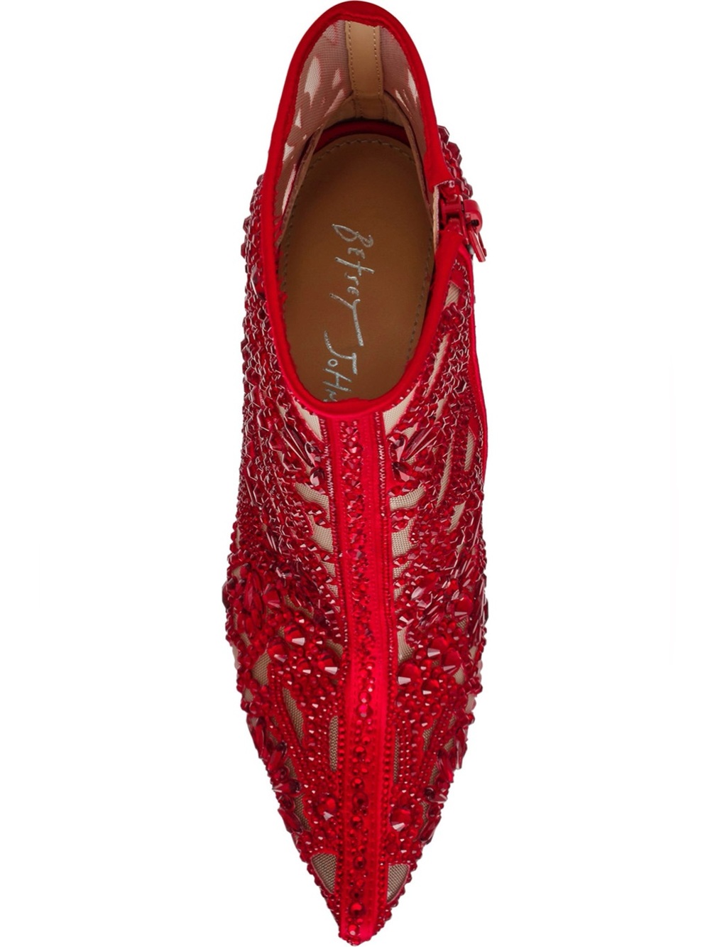 🖤🖤 Betsy Johnson Red Women's Bolt Rhinestone Ankle Booties - Picture 4 of 6